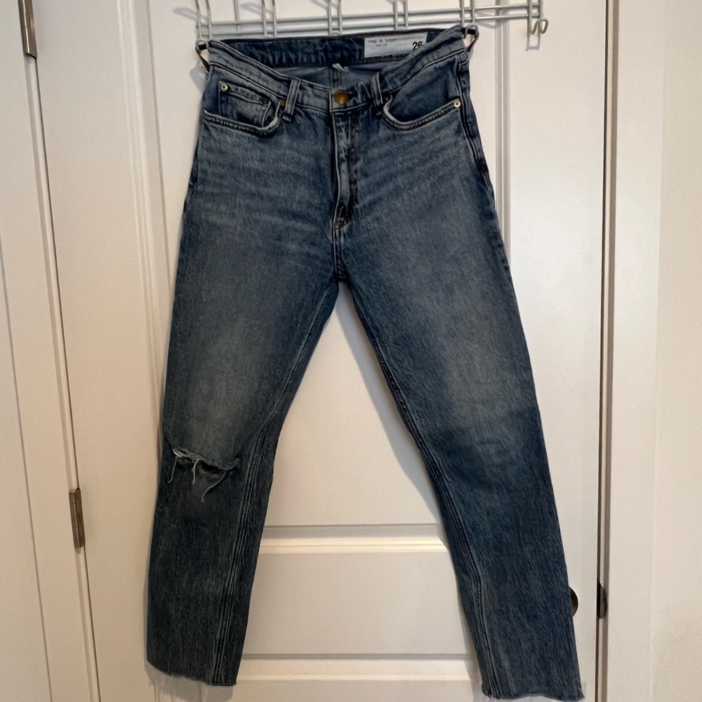 Rag & Bone High Rise Slim Straight Denim